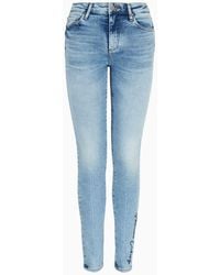 Armani Exchange - Super Skinny Fit Stone Washed Jeans - Lyst