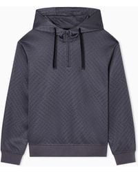 ARMANI EXCHANGE - Felpa Con Cappuccio Micro Texture - Lyst