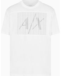 ARMANI EXCHANGE - Regular Fit Heavy Cotton T-Shirt With Stencil Logo - Lyst