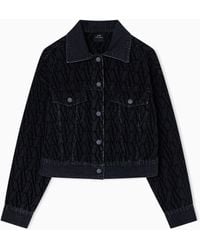 ARMANI EXCHANGE - Veste En Jean Avec Motif Monogramme All-Over - Lyst