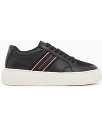 ARMANI EXCHANGE - Low Cut Sneakers With Mesh And Mini-Tumbled Finish - Lyst