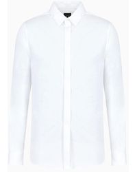 Armani Exchange - Armani Exchange - Stretch Cotton Satin Slim Fit Shirt - Lyst