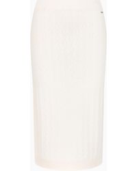 ARMANI EXCHANGE - Gonna Longuette A Tubino Con Logo Allover - Lyst