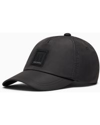 ARMANI EXCHANGE - Technical Adjustable Hat With Curved Visor And Patch Icon - Lyst
