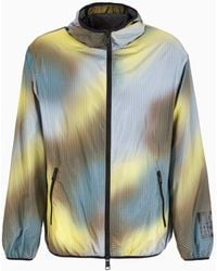 Armani Exchange - Windbreaker In Asv Recycled Fabric With Abstract Print - Lyst