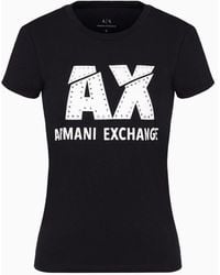 Armani Exchange - FRAUEN 8NYT86Y8C7ZSCHWARZ BAUMWOLLE T-SHIRT - Lyst