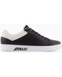 Armani Exchange - Sneakers In Action Leather And Scuba Fabric - Lyst