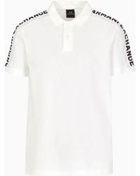 Armani Exchange - Pique Polo Shirt With Logo Tape - Lyst