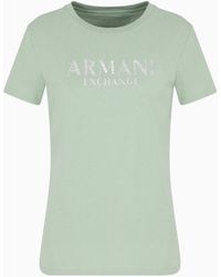 ARMANI EXCHANGE - Regular Fit T-Shirt With Metal Logo - Lyst