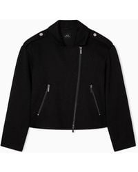 ARMANI EXCHANGE - Fabric Biker Jacket - Lyst