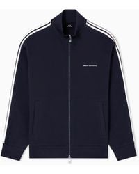 ARMANI EXCHANGE - Full-Zip Sweatshirt With Contrasting Bands - Lyst