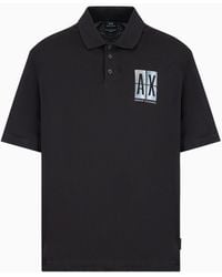Armani Exchange - Loose Fit Polo Shirt In Asv Organic Cotton - Lyst
