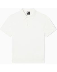ARMANI EXCHANGE - Regular Fit Cotton Polo Shirt With A Logo Essential - Lyst