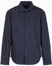 Armani Exchange - Slim-fit Shirt In Jacquard Cotton Blend - Lyst