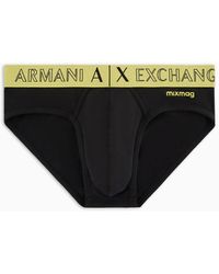 Armani Exchange - Briefs With Contrasting Band In Asv Organic Fabric - Lyst