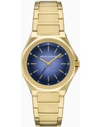 ARMANI EXCHANGE - Dreizeigeruhr Aus Goldfarbenem Edelstahl - Lyst