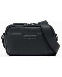 ARMANI EXCHANGE - Textured Crossbody Bag With Zip Closure And Adjustable Strap - Lyst
