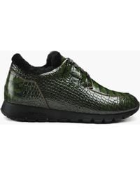 Armos - Dark Glossy Croc-Print Sneaker - Lyst