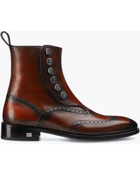 Armos - Cognac Leather Brogue Boot - Lyst