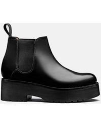 Grenson Nora Leather Chelsea Boots in Black | Lyst