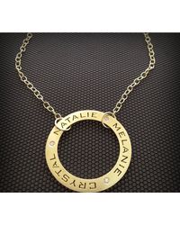 Artisan Carat 14k Gold And Diamond Circle Of Life Name Necklace - Metallic