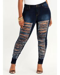 plus size sequin front jeans