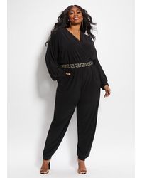 cold shoulder open leg harem jumpsuit