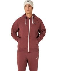 Asics - Logo Fleece Full Zip Hoodie - Lyst