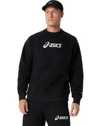 Asics - Logo Fleece Crew-Neck Top - Lyst