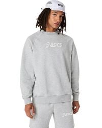 Asics - Logo Fleece Crew-neck Top - Lyst