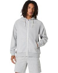 Asics - Logo Fleece Full Zip Hoodie - Lyst