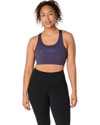 Asics - Essential Logo Padded Bra - Lyst