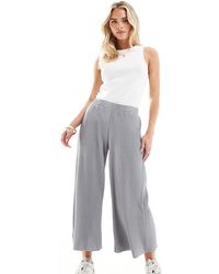 ASOS - Asos Design Petite Plisse Wide Trouser Culottes - Lyst