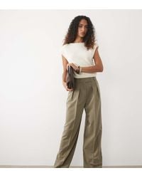 ASOS - Tall Tailored Wide Leg Trousers With Pleat Detail - Lyst