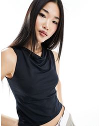 ASOS - Double Layer Soft Slinky Cowl Neck Tank Top - Lyst