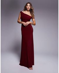 ASOS - Twist Shoulder With Lace Up Back Maxi Dress - Lyst