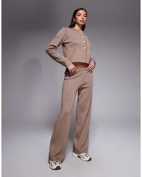 Kaiia - Exclusive Knitted Pocket Detail Wide Leg Trousers Co-ord - Lyst