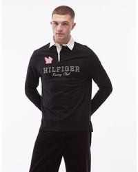 Tommy Hilfiger - Centre Racing Logo Athleisure Long Sleeve Rugby Polo Shirt - Lyst
