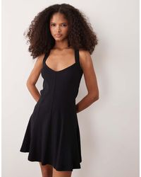 ASOS - Rib Seam Detail Halter Mini Dress - Lyst