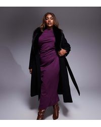 Forever New - Formal Belted Longline Detachable Faux Fur Shawl Collar Coat - Lyst
