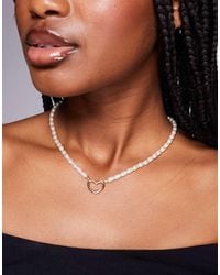 ALDO - Rachellee Pearl And Heart Charm Necklace - Lyst