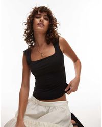 Mango - Top Senza Maniche Con Scollo Squadrato - Lyst
