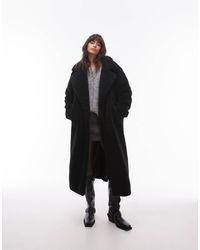 TOPSHOP - Longline Chuck On Borg Jacket - Lyst