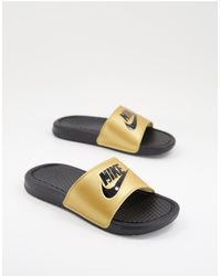 Nike Black And Rose Gold Benassi Jdi Slides | Lyst