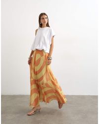 TOPSHOP - Sheer Full Circle Chiffon Midi Skirt - Lyst