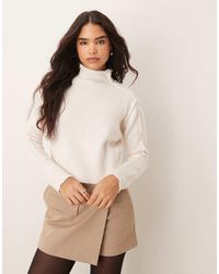 Mango - Jersey Con Cuello Alto Y Ribetes En Relieve De - Lyst