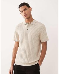 Jack & Jones - Gebreide Polo Met Kabels En Korte Mouwen - Lyst