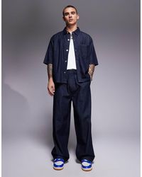 Bershka - Baggy Jeans Met Gestrikte Taille - Lyst