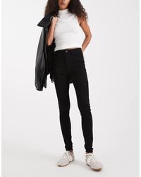 Vero Moda - Vaqueros Negros De Corte Pitillo Y Talle Alto Sophia De - Lyst
