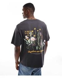 Jack & Jones - Oversized T-shirt With Flower Back Print - Lyst